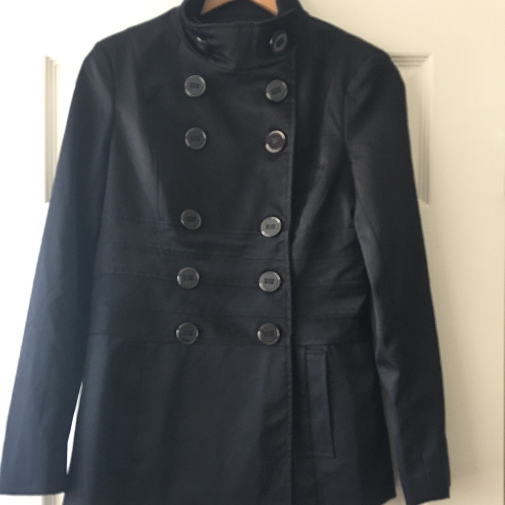 👗 Dy Design Navy Blue Military Peacoat Style Coat